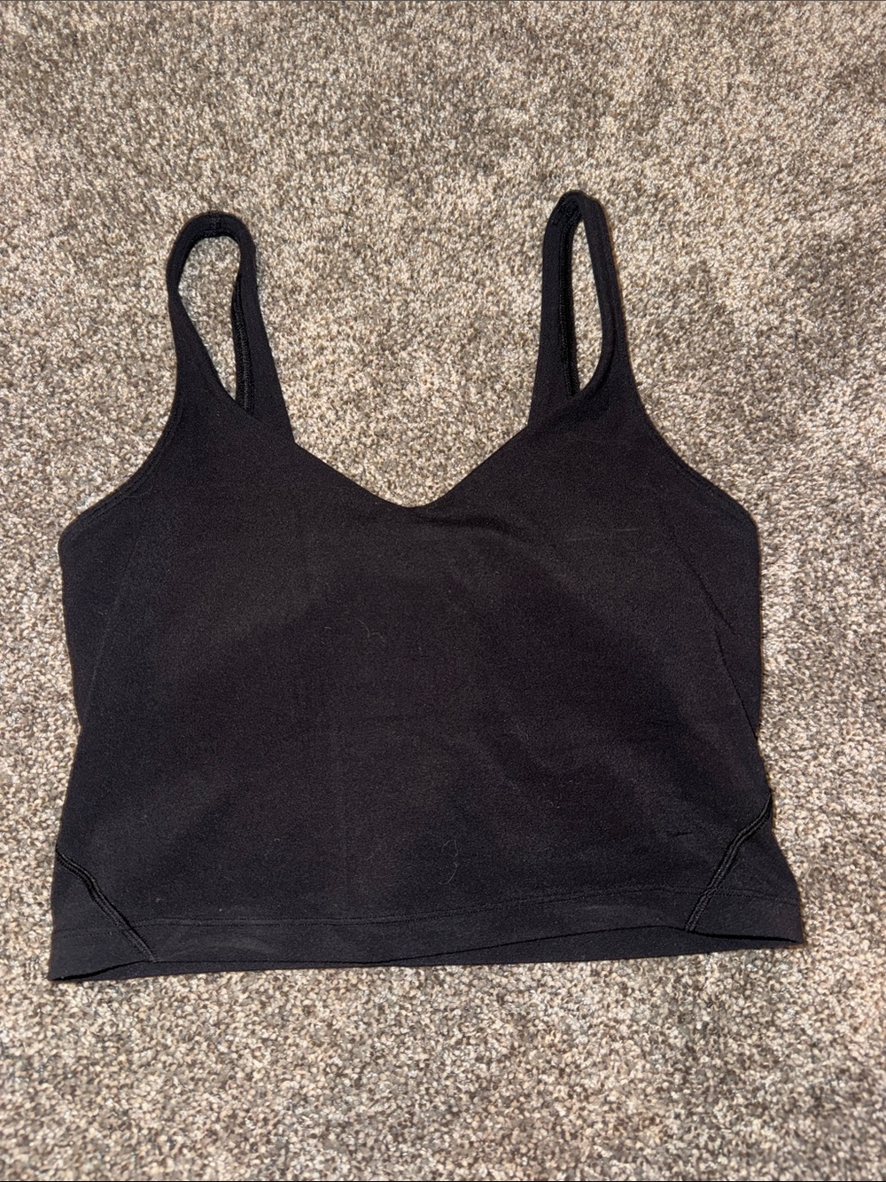 lululemon athletica Black Cropped Tank with Thin Straps - Picture 1 of 4